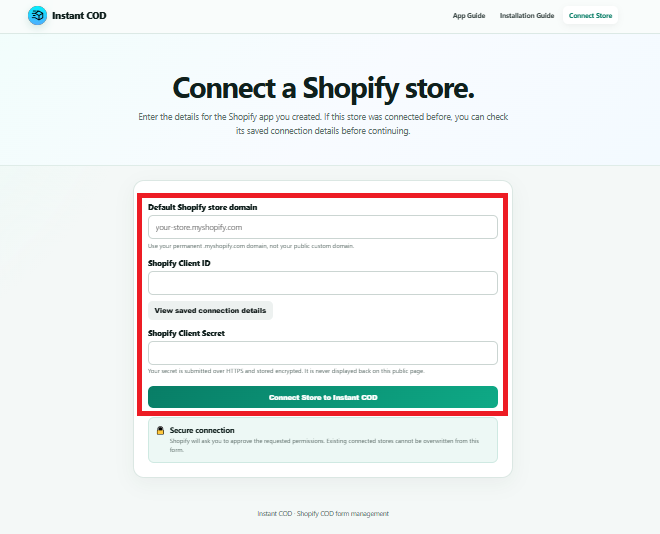Enter the Required Values