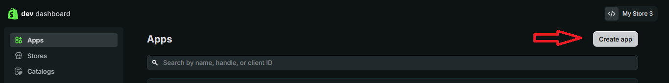 Open Apps and click Create app.